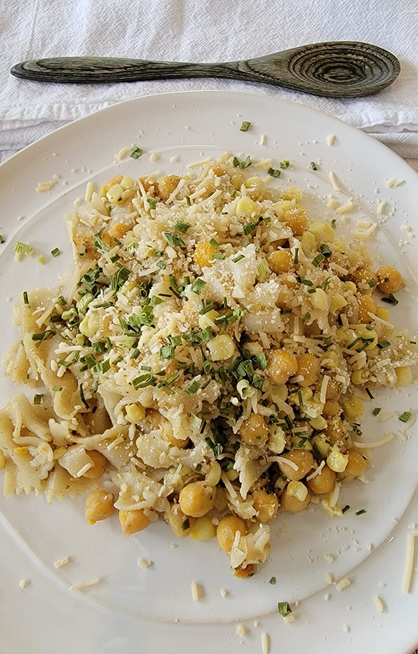 Bowtie Pasta with Chickpeas and Corn