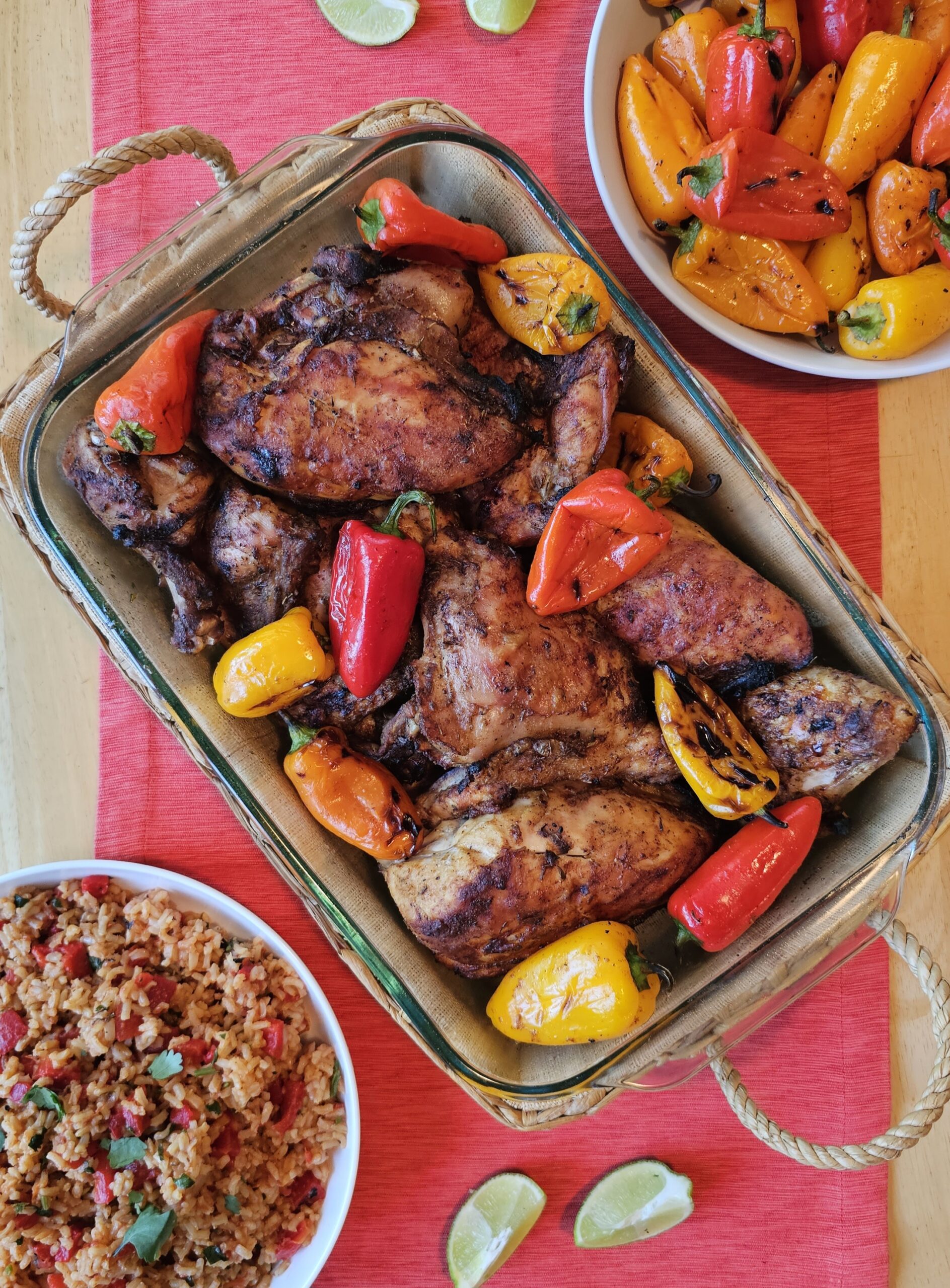 Super Spicy Grilled Chicken with Colorful Mini Peppers