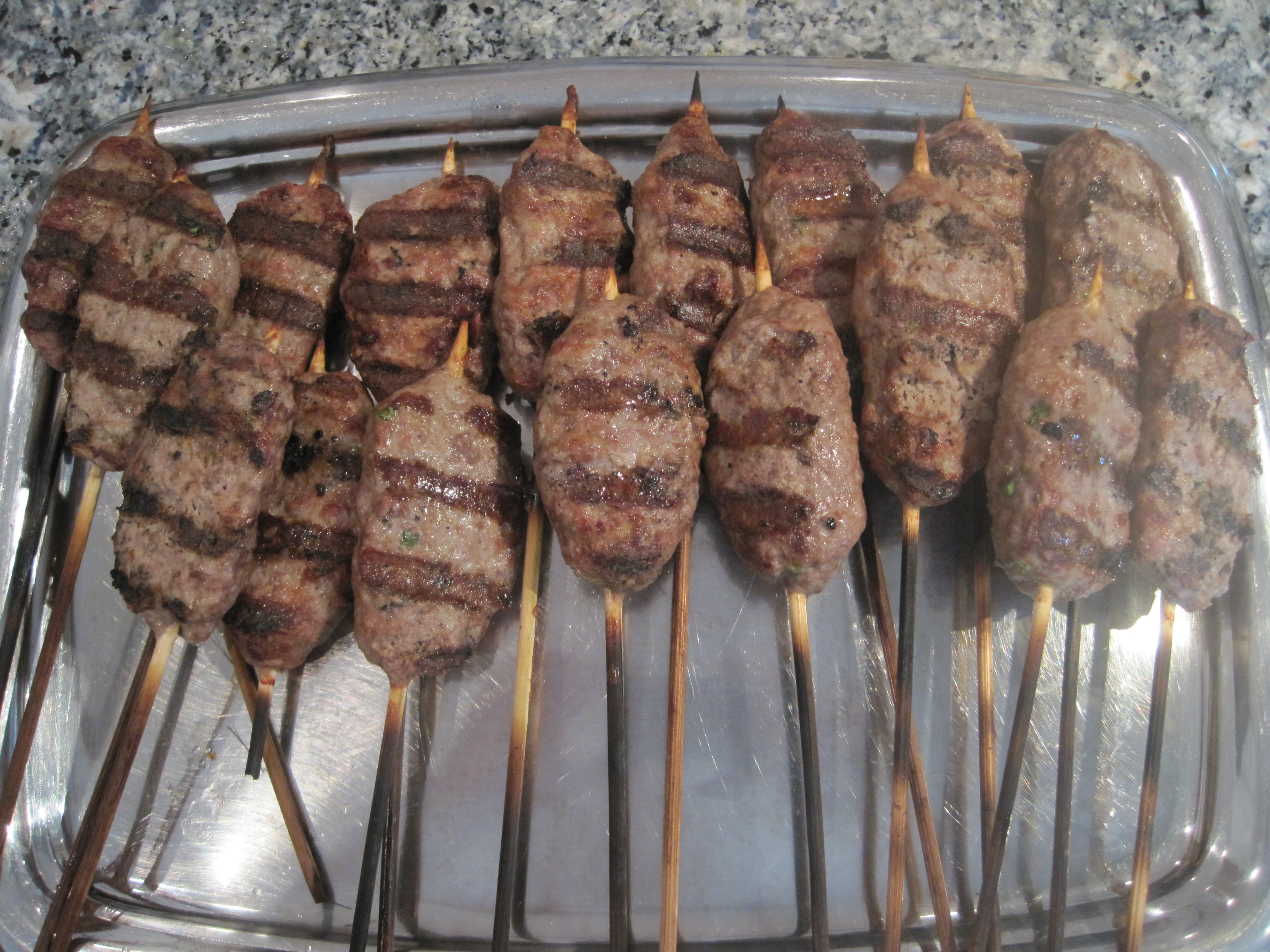 Then...it's grilling time!!!  Grilled Lamb Kebobs - almost like they have in Greece!!(sort of...)