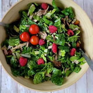 Grilled Chicken and Raspberry Syrup Vinaigrette Salad