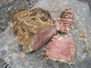 Chuck roast with lots of onions
