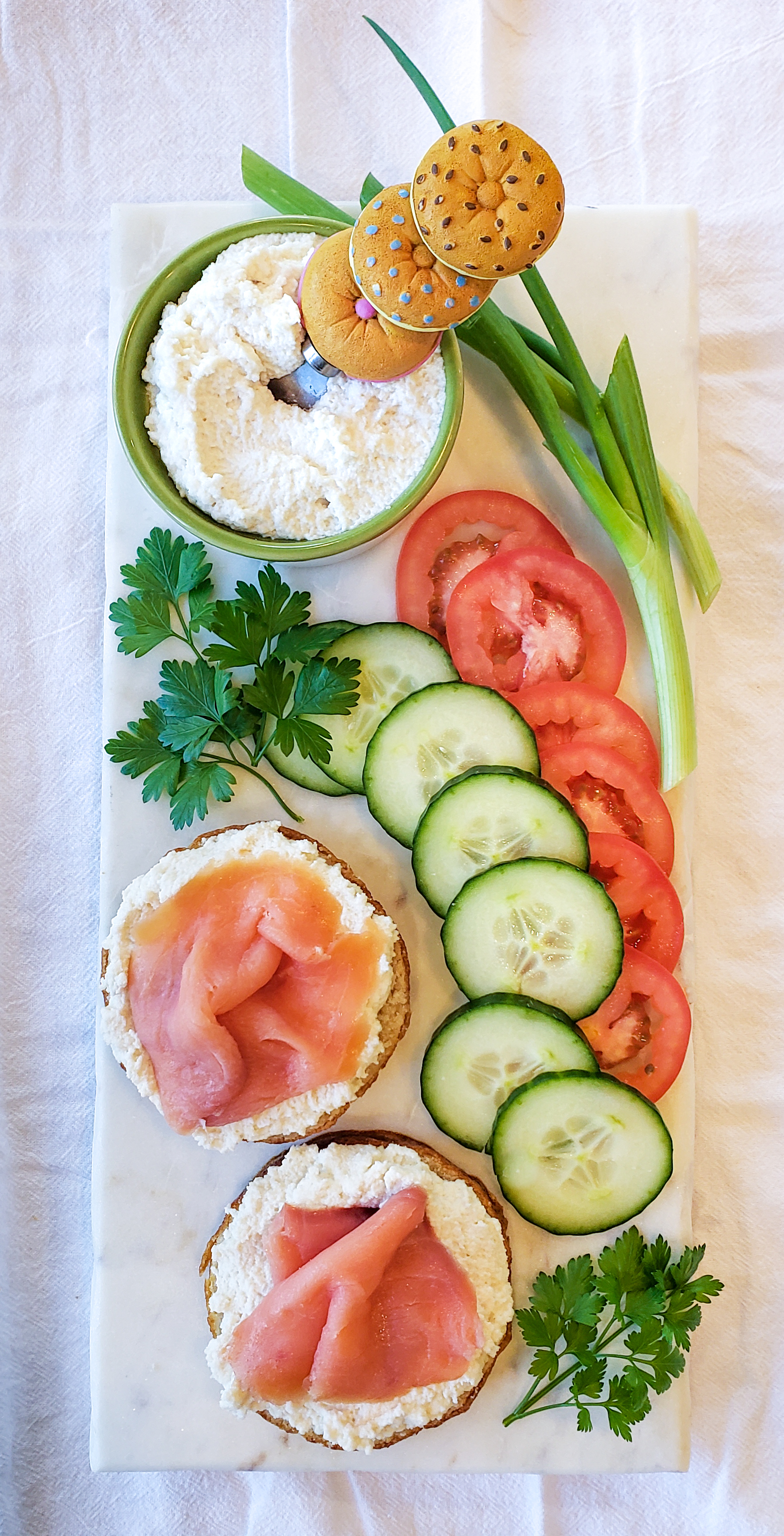 A gorgeous spread using Homemade Almond Cream Cheese