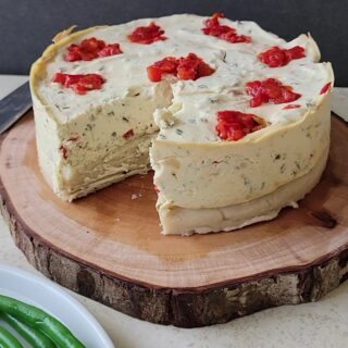 This is what a slice of the Savory Chive Cheesecake loo