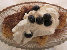Tiramisu Dessert Blintz with Coffee Cream