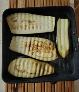 Grilling eggplant on my All Clad Grill pan