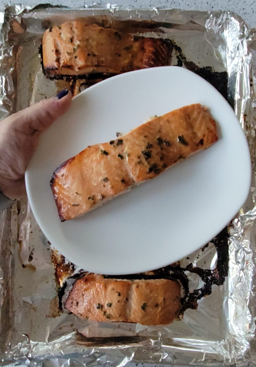Honey Pomegranate Salmon without the sauce