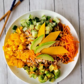 Teriyaki Salmon and Mango Rice Bowl