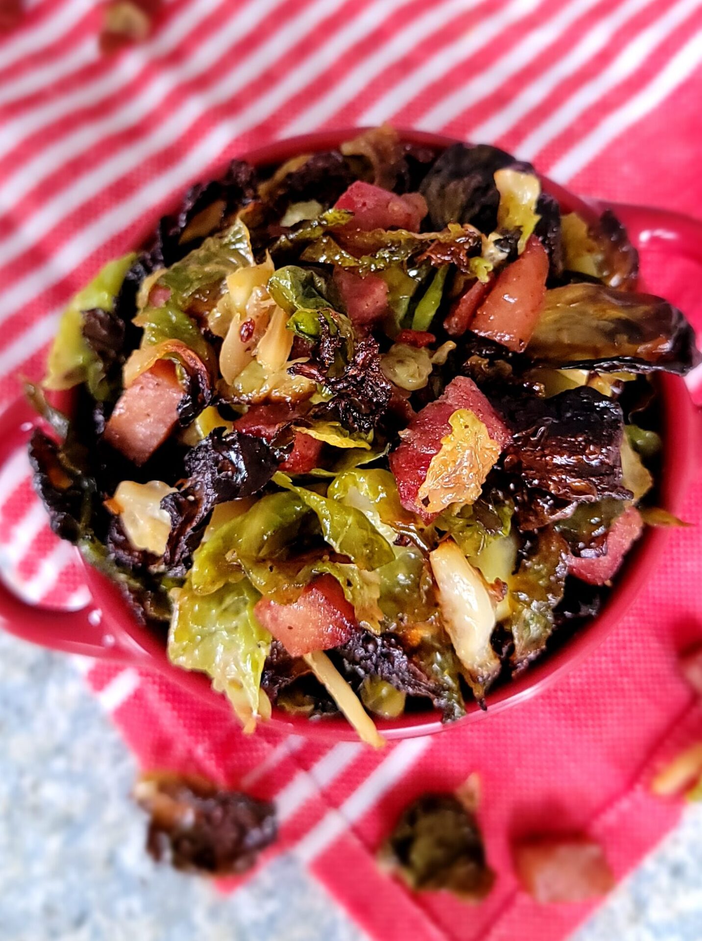 Crispy Brussel Sprouts and Salami