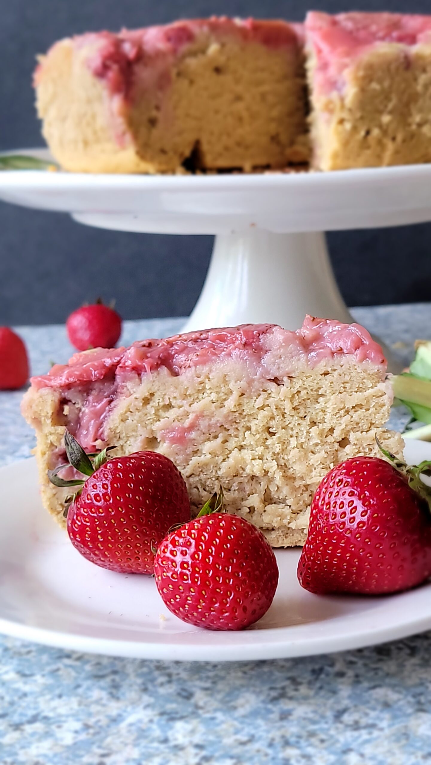 Springform pan Strawberry Rhubarb Upside Down Cake