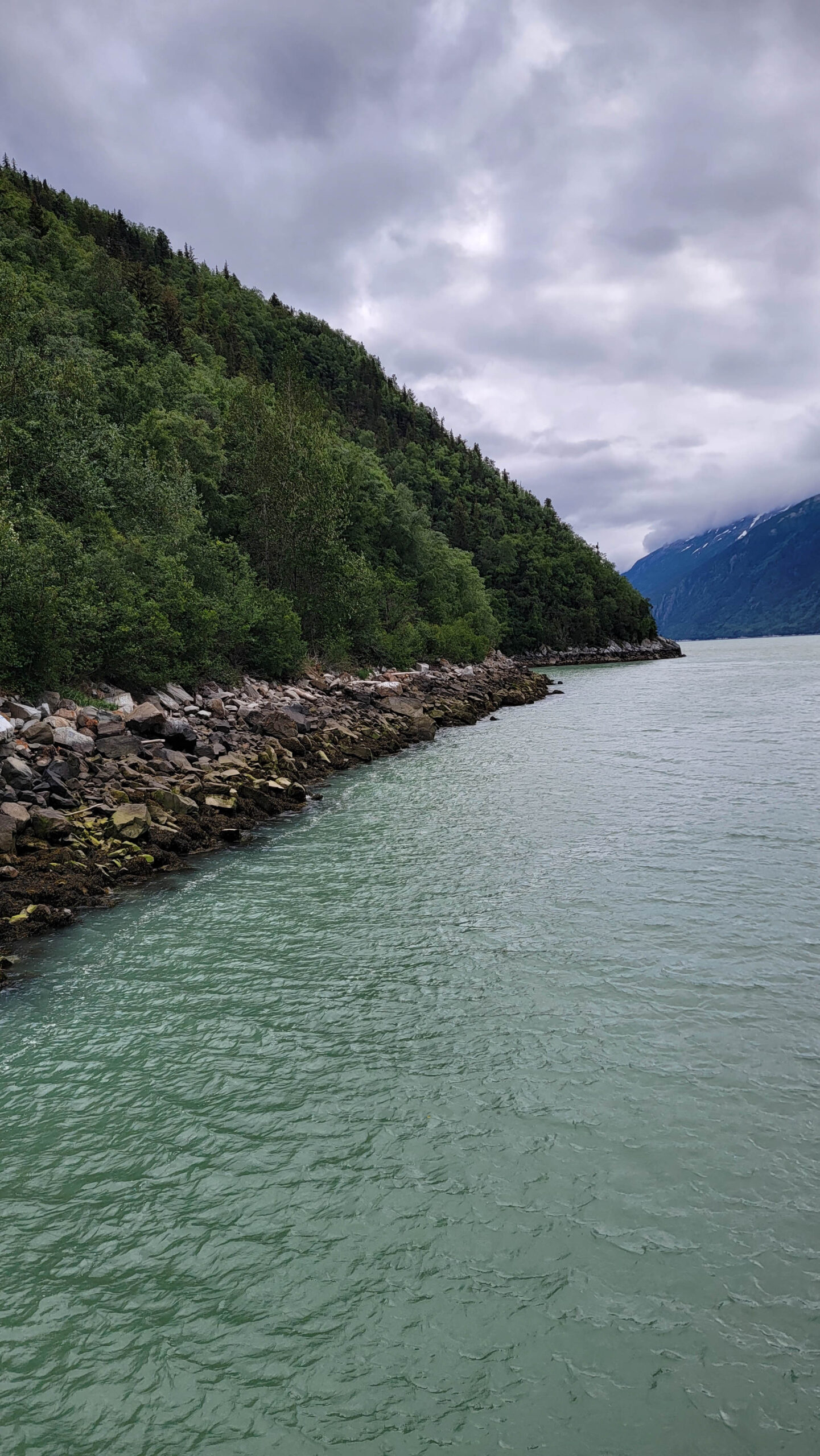 The water in Skagway Alaska is green