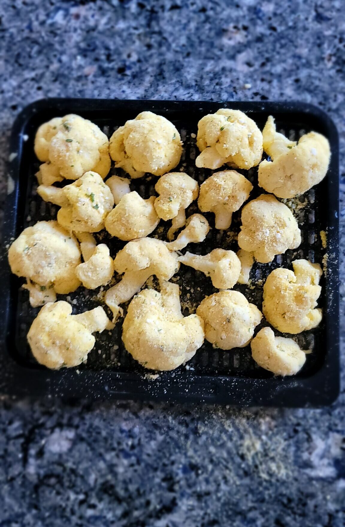 Prepping for the Air Fried Crazy Crunchy Breaded Cauliflower