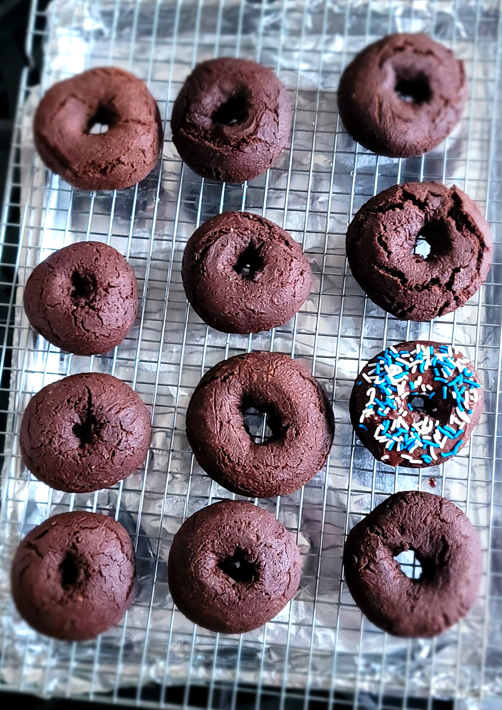 First Batch of Double Chocolate Gluten Free Donuts