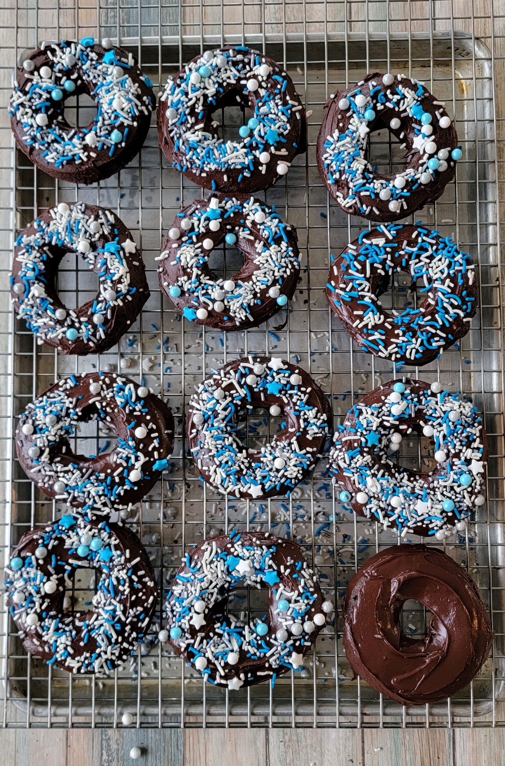 Decorating Double Chocolate Gluten Free Donuts