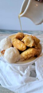 Batter Fried Bananas with Maple Rum Sauce