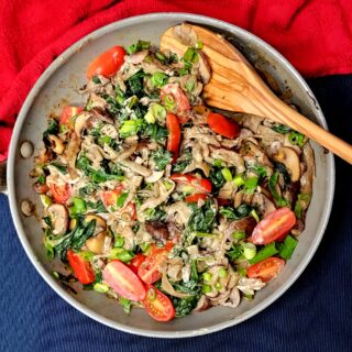 Eggplant Noodles with Spinach & Mushrooms