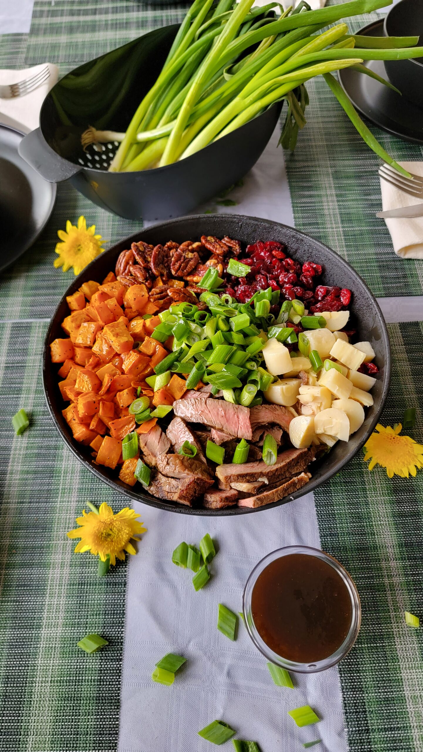 Grilled Steak and Roasted Sweet Potato Salad with Balsamic Apricot Dressing
