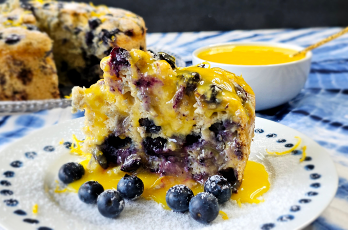 Blueberry Lemon Cake with Lemon Curd