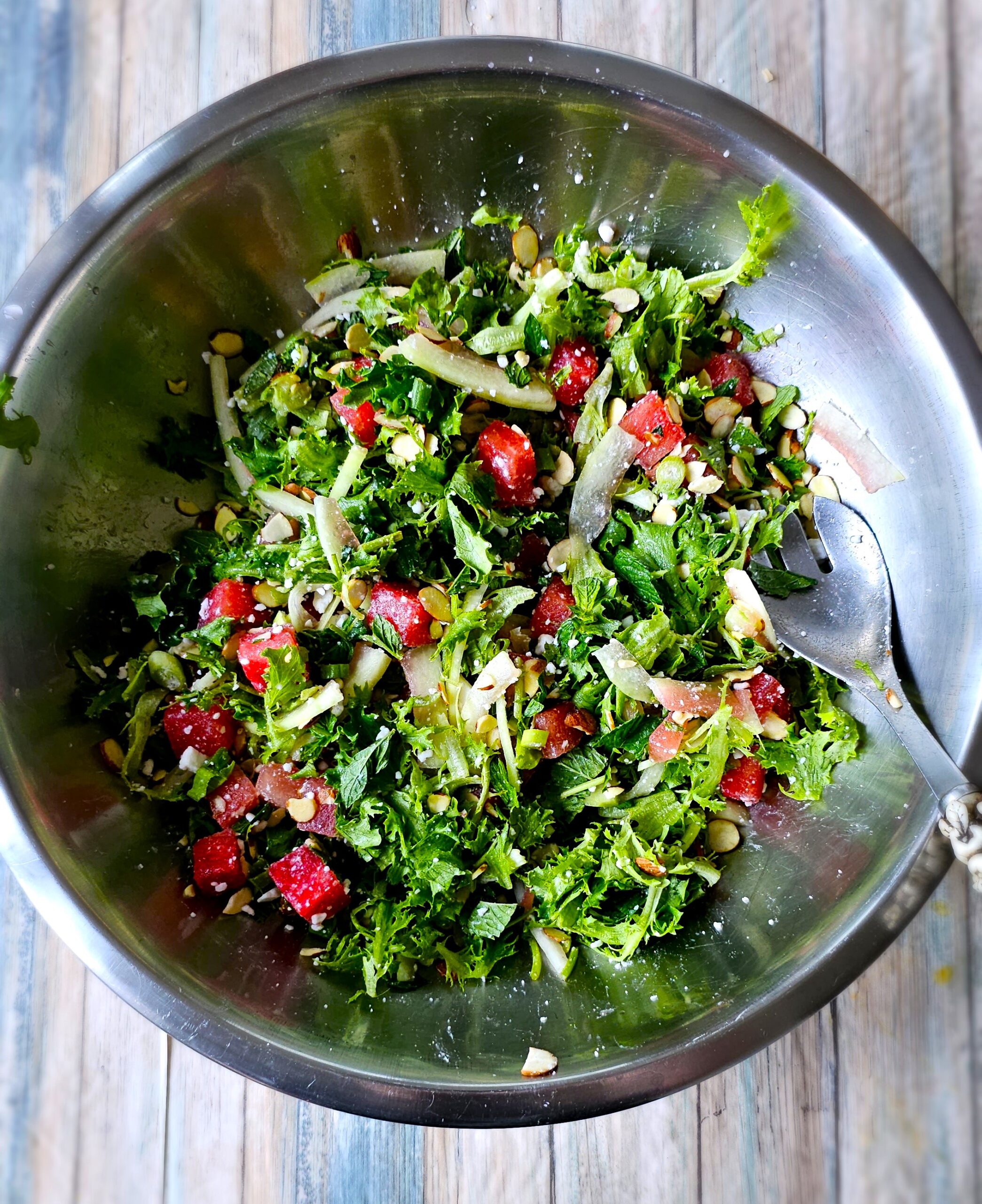Watermelon Mint Salad with Pickled Rind