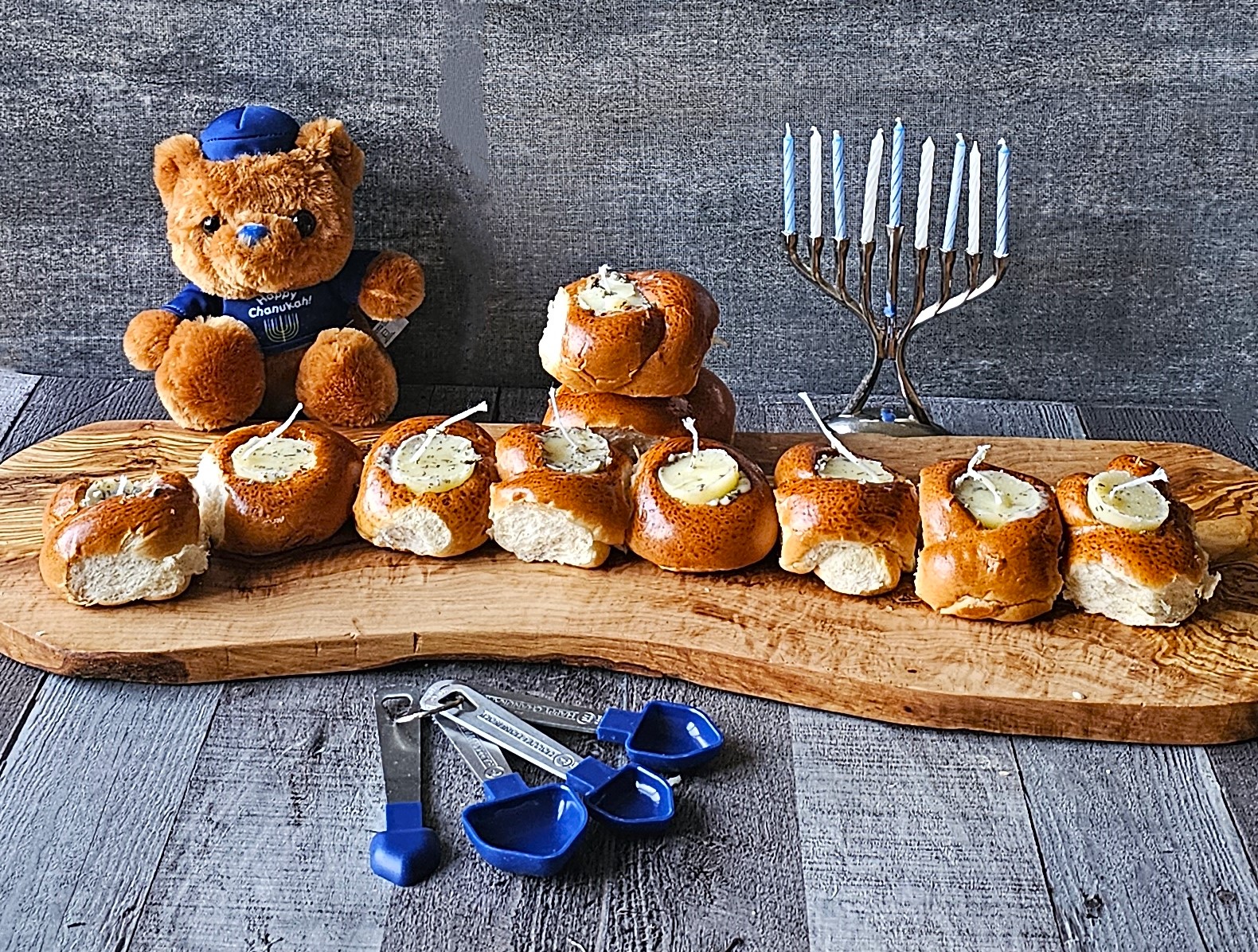 Edible Menorah with Butter Candles