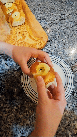 Eating an Edible Menorah with Butter Candles