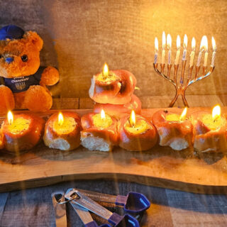 Edible Menorah with Butter Candles