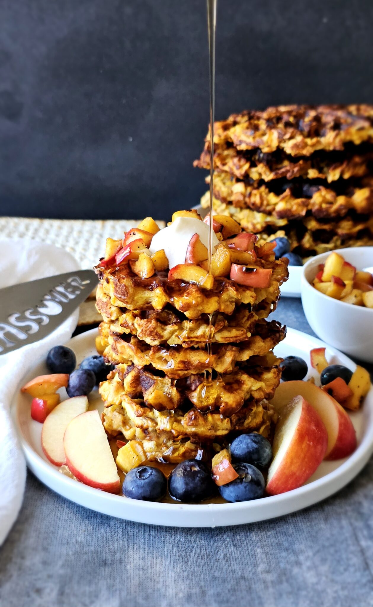 Apple Matzo Brie Waffles - Kosher Everyday